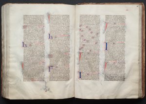 ゴータ・ミサールFol.130v、テキスト、1375年頃。 作： Master of the Boqueteaux