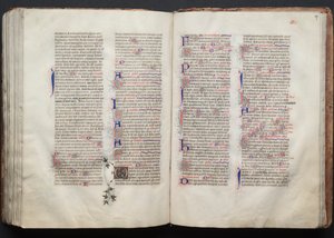 ゴータ・ミサールFol.136v、テキスト、1375年頃。 作： Master of the Boqueteaux