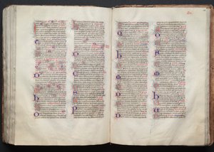 ゴータ・ミサールFol.137v、テキスト、1375年頃。 作： Master of the Boqueteaux