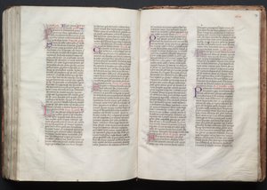 ゴータ・ミサールFol.146v、テキスト、1375年頃。 作： Master of the Boqueteaux