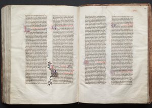 ゴータ・ミサールFol.147v、テキスト、1375年頃。 作： Master of the Boqueteaux