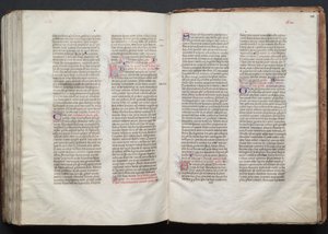 ゴータ・ミサ典書: Fol. 150r、テキスト、c。 1375年。