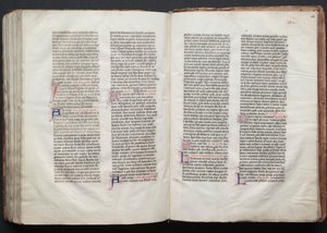 ゴータ・ミサールFol.154r、テキスト、1375年頃。 作： Master of the Boqueteaux
