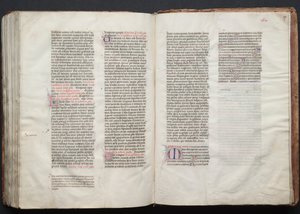 ゴータ・ミサ典書: Fol. 157r、テキスト、c。 1375年。 作： Master of the Boqueteaux