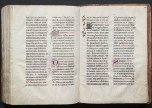 ゴータ・ミサ典書: Fol. 160r、テキスト、c。 1375年。 作： Master of the Boqueteaux