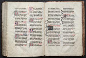 ゴータ・ミサールFol.160v、テキスト、1375年頃。 作： Master of the Boqueteaux