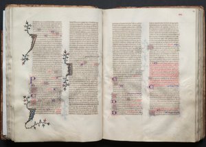 ゴータ・ミサールFol.42v、テキスト、1375年頃。 作： Master of the Boqueteaux