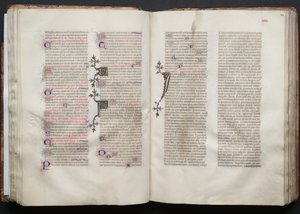 ゴータ・ミサ典書: Fol. 44r、テキスト、c。 1375年。 作： Master of the Boqueteaux