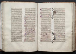 ゴータ・ミサールFol.49v、テキスト、1375年頃。 作： Master of the Boqueteaux