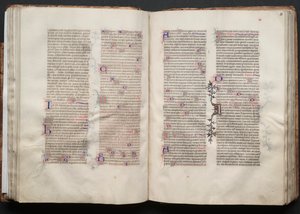 ゴータ・ミサールFol.50v、テキスト、1375年頃。 作： Master of the Boqueteaux