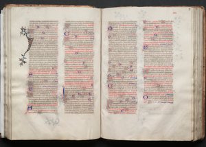 ゴータ・ミサールFol.57r、テキスト、1375年頃。 作： Master of the Boqueteaux