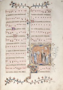 ゴータ・ミサールFol.61r, A Priest Singing the Office, c. 1375. 作： Master of the Boqueteaux