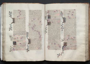 ゴータ・ミサ典書: Fol. 72r、テキスト、c。 1375年。 作： Master of the Boqueteaux