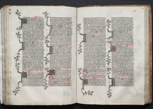 ゴータ・ミサールFol.84v、テキスト、1375年頃。 作： Master of the Boqueteaux
