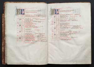 ゴータ・ミサールFol.8v、テキスト、1375年頃。 作： Master of the Boqueteaux