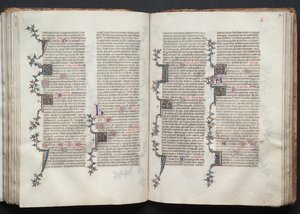 ゴータ・ミサールFol.91v、テキスト、1375年頃。 作： Master of the Boqueteaux