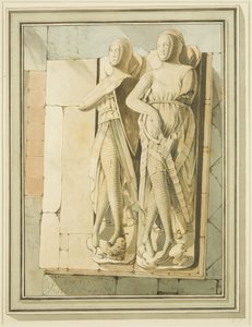 サン・マルコの2人の騎士、「モーリス・オブ・ゴーント」と「ロバート・デ・ガニー」の肖像画 作： Master of the Bristol Church Monuments
