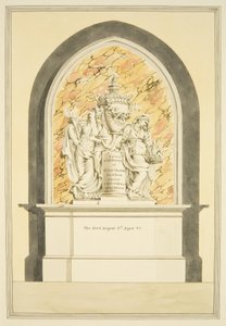 ブリストル大聖堂のエリザベス・ドレイパー夫人（1835年没）の墓（水彩・紙 作： Master of the Bristol Church Monuments