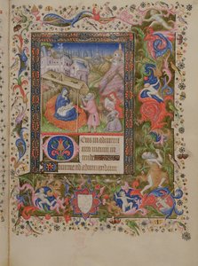 29433 f.56 Nativity、Book of Hours、c.1407 (ベラム) から追加 (16338 & 16339 も参照)