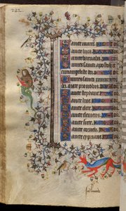 ナヴァール王シャルル（1361-1425）の時：121v巻、本文 作： Master of the Brussels Initials and Associates