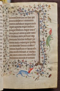 ナヴァール王シャルル（1361-1425）の時：16r、本文 作： Master of the Brussels Initials and Associates