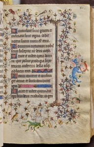 ナヴァール王シャルル（1361-1425）の時：41r、本文 作： Master of the Brussels Initials and Associates