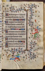 ナバラ王シャルル・ザ・ノーブル（1361-1425）の時：フォール42r、テキスト 作： Master of the Brussels Initials and Associates
