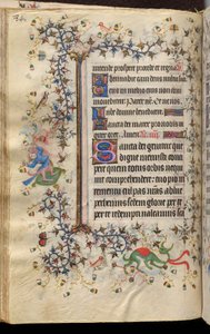 ナヴァール王シャルル（1361-1425）の時：42v巻、本文 作： Master of the Brussels Initials and Associates
