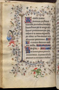 ナヴァラ王シャルル（1361-1425）の時：フォル43v、テキスト 作： Master of the Brussels Initials and Associates