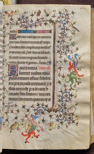 ナヴァラ王シャルル（1361-1425）の時：フォール51r、テキスト 作： Master of the Brussels Initials and Associates