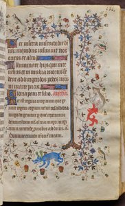 ナバラ王シャルル・ザ・ノーブル（1361-1425）の時：フォル66r、テキスト 作： Master of the Brussels Initials and Associates