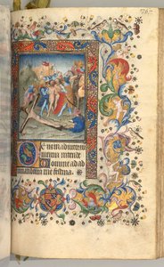 チャールズザノーブル、ナヴァール王1361-1425の時間：fol。 179r、キリストが十字架に釘付けになった、c。 1 作： Master of the Brussels Initials and Associates