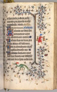 チャールズザノーブル、ナヴァール王1361-1425の時間：fol。 186r、テキスト、c。 1405年。 作： Master of the Brussels Initials and Associates