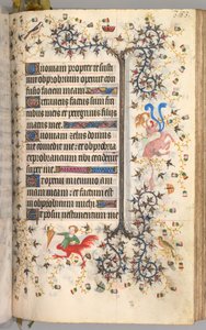 チャールズザノーブル、ナヴァール王1361-1425の時間：fol。 187r、テキスト、c。 1405年。 作： Master of the Brussels Initials and Associates