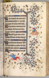 チャールズザノーブル、ナヴァール王1361-1425の時間：fol。 189r、テキスト、c。 1405年。 作： Master of the Brussels Initials and Associates