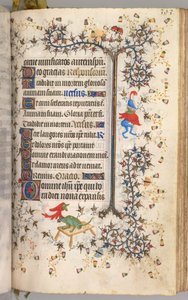 チャールズザノーブル、ナヴァール王1361-1425の時間：fol。 191r、テキスト、c。 1405年。 作： Master of the Brussels Initials and Associates