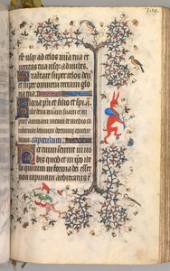 チャールズザノーブル、ナヴァール王1361-1425の時間：fol。 194r、テキスト、c。 1405年。 作： Master of the Brussels Initials and Associates