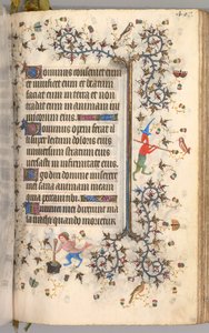 チャールズザノーブル、ナヴァール王1361-1425の時間：fol。 198r、テキスト、c。 1405年。 作： Master of the Brussels Initials and Associates