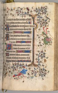 チャールズザノーブル、ナヴァール王1361-1425の時間：fol。 203r、テキスト、c。 1405年。 作： Master of the Brussels Initials and Associates