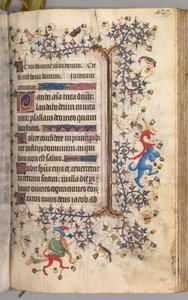 チャールズザノーブル、ナヴァール王1361-1425の時間：fol。 208r、テキスト、c。 1405年。 作： Master of the Brussels Initials and Associates