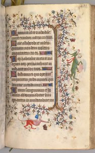 チャールズザノーブル、ナヴァール王1361-1425の時間：fol。 211r、テキスト、c。 1405年。 作： Master of the Brussels Initials and Associates