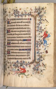 チャールズザノーブル、ナヴァール王1361-1425の時間：fol。 213r、テキスト、c。 1405年。 作： Master of the Brussels Initials and Associates