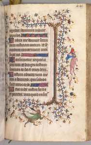 チャールズザノーブル、ナヴァール王1361-1425の時間：fol。 215r、テキスト、c。 1405年。 作： Master of the Brussels Initials and Associates