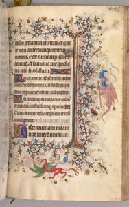 チャールズザノーブル、ナヴァール王1361-1425の時間：fol。 217r、テキスト、c。 1405年。 作： Master of the Brussels Initials and Associates