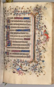 チャールズザノーブル、ナヴァール王1361-1425の時間：fol。 220r、テキスト、c。 1405年。 作： Master of the Brussels Initials and Associates