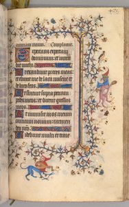 チャールズザノーブル、ナヴァール王1361-1425の時間：fol。 230r、テキスト、c。 1405年。 作： Master of the Brussels Initials and Associates