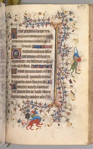 チャールズザノーブル、ナヴァール王1361-1425の時間：fol。 233r、テキスト、c。 1405年。 作： Master of the Brussels Initials and Associates