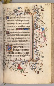 チャールズザノーブル、ナヴァール王1361-1425の時間：fol。 236r、テキスト、c。 1405年。 作： Master of the Brussels Initials and Associates