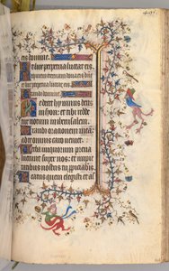 チャールズザノーブル、ナヴァール王1361-1425の時間：fol。 242r、テキスト、c。 1405年。 作： Master of the Brussels Initials and Associates