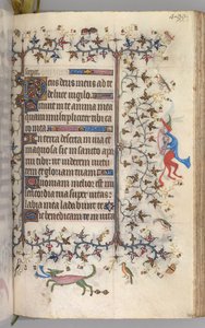 チャールズザノーブル、ナヴァール王1361-1425の時間：fol。 244r、テキスト、c。 1405年。 作： Master of the Brussels Initials and Associates